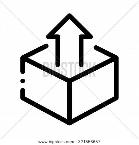 Box Container With Arrow Agile Element Vector Icon Thin Line. Agile Rocket And Document, Gear And Pa