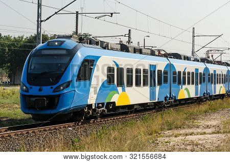Electric Multiple Unit - Modern Passenger Train On The Railway Route