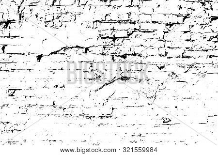 Vector Grunge Texture Background, An Old Brick Wall.
