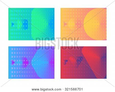 Geometric Shape Background Modern Design Gradient Colorful Halftone Shape Style. Vector Illustration