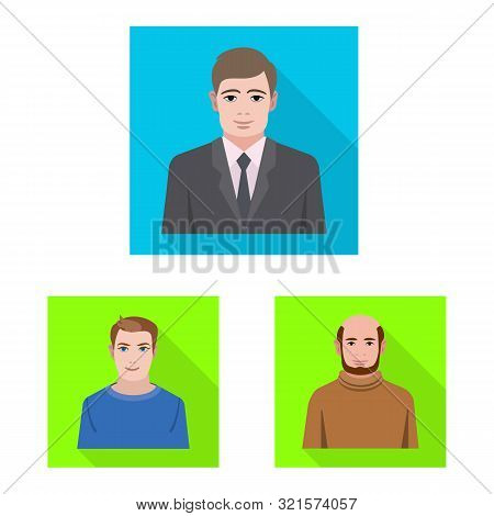 Vector Illustration Of Profile And Portrait Symbol. Collection Of Profile And Profession Vector Icon