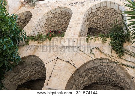 Jerusalem, Israel, September 07, 2019 : The Courtyard Of The Lutheran Church Of The Redeemer On Muri