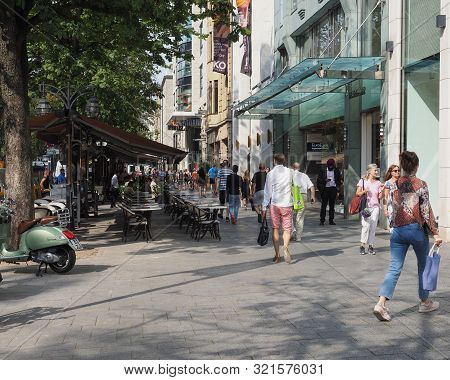 Koenigsallee High Street In Duesseldorf