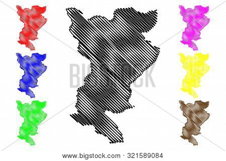 Siliana Governorate (governorates Of Tunisia, Republic Of Tunisia) Map Vector Illustration, Scribble