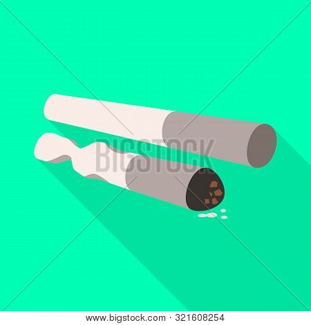 Isolated Object Of Cigarette And Habit Icon. Collection Of Cigarette And Pack Vector Icon For Stock.