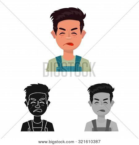 Isolated Object Of Guy And Contempt Symbol. Collection Of Guy And Surprised Vector Icon For Stock.