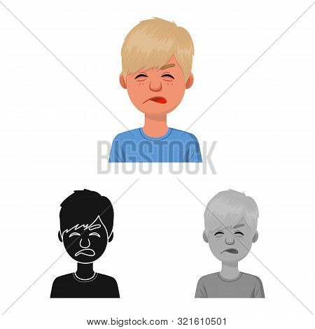 Vector Design Of Guy And Contempt Logo. Set Of Guy And Surprised Stock Symbol For Web.
