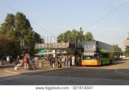 Warsaw, Poland - July 22, 2019: Zachodnia (western) International Bus Station And Hostel