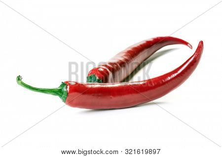 Red spice chili pepper isolated on a white background