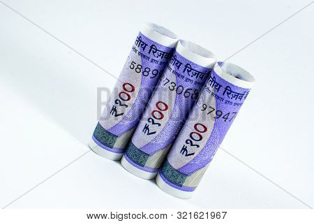 New Indian Currency Note Of  One Hundred Rupees Banknote Of India With A Denomination Of On Hundred 