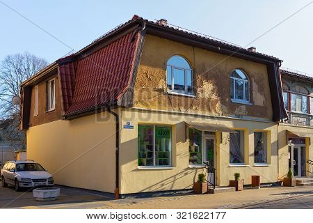 Zelenogradsk, Kaliningrad Region, Russia - April 02, 2019: Old Historic German Building On The Kuror
