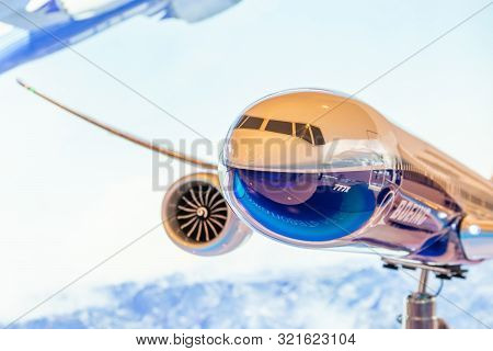 Boeing 777-x Model Exhibition On Display. Russia, Moscow Region Zhukovsky, Airport Ramenskoe. Aviasa