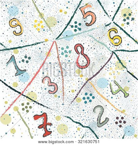 Seamless Pattern With Numbers. Scandinavian Style. Unique Design.