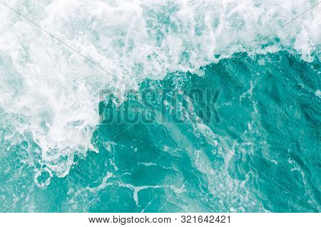 Olive Green Ocean Wave During Summer Tide, Abstract Sea Nature Background