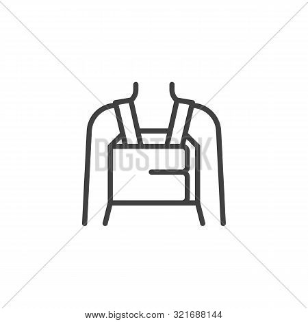 Orthopedic Lumbar Brace Line Icon. Linear Style Sign For Mobile Concept And Web Design. Posture Corr