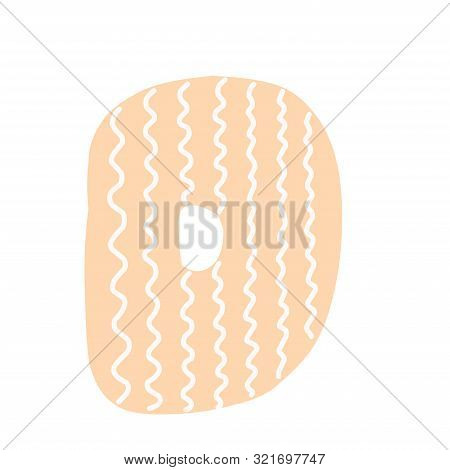 D Decorated Letter. Flat Style. Cartoon Children Letter D