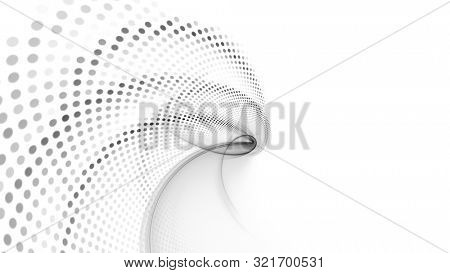 Abstract background element. Fractal graphics series. Three-dimensional composition of dynamic curves and mosaic halftone effects. Wide format high resolution image. 3d illustration.