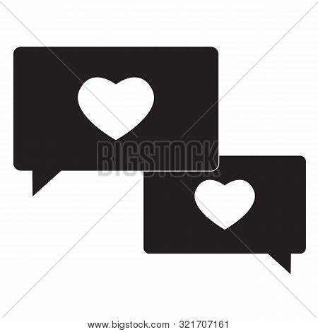 Compassion Icon On White Background. Flat Style. Speech Bubble With Heart Icon For Your Web Site Des