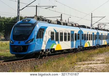 Electric Multiple Unit - Modern Passenger Train On The Railway Route