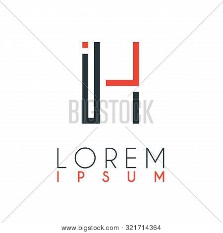 The Logo Between The Letter I And Letter H Or Ih With A Certain Distance And Connected By Orange And