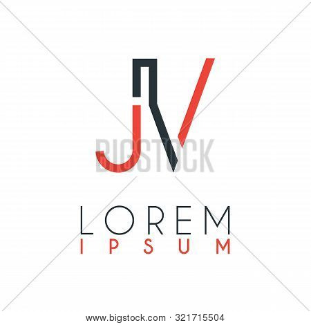 The Logo Between The Letter J And Letter V Or Jv With A Certain Distance And Connected By Orange And