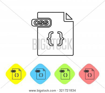 Grey Line Css File Document. Download Css Button Icon Isolated On White Background. Css File Symbol.
