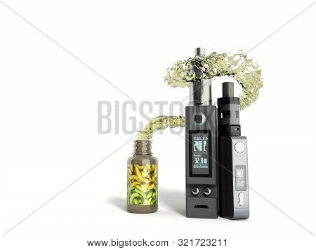Electronic Cigaretts Device Box Mod To Smokeless Smoking 3d Render On White