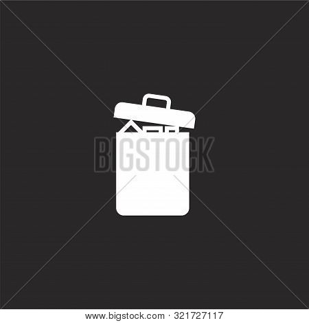 Garbage Icon. Garbage Icon Vector Flat Illustration For Graphic And Web Design Isolated On Black Bac