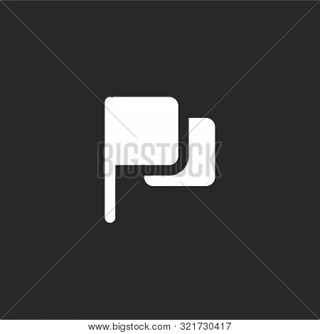 Waving Icon. Waving Icon Vector Flat Illustration For Graphic And Web Design Isolated On Black Backg