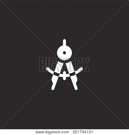 Compass Icon. Compass Icon Vector Flat Illustration For Graphic And Web Design Isolated On Black Bac