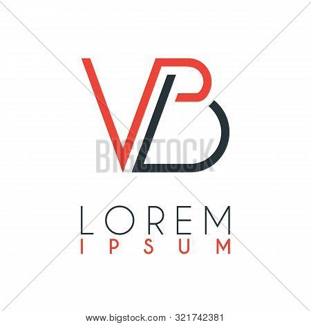 The Logo Between The Letter V And Letter B Or Vb With A Certain Distance And Connected By Orange And