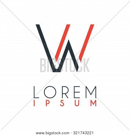 The Logo Between The Letter V And Letter V Or Vv With A Certain Distance And Connected By Orange And