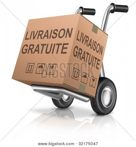 spedizione gratuita o consegna di un ordine on-linea di una scatola di cartone negozio web con testo e-commerce icona inviare