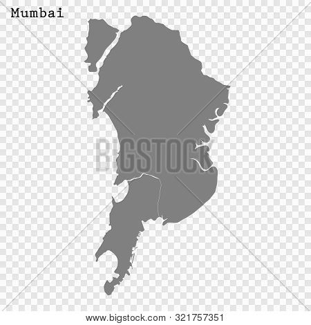High Quality Map Mumbai City. Vector Illustration