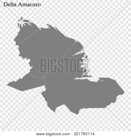 High Quality Map Of Delta Amacuro Is A State Of Venezuela, With Borders Of The Municipalities