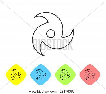 Grey Line Tornado Icon Isolated On White Background. Cyclone, Whirlwind, Storm Funnel, Hurricane Win
