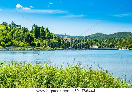 Town Of Fuzine On Beautiful Lake Bajer, Gorski Kotar Region, Croatia