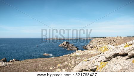 View Of The Rocky Coast Of The Island Of Yeu, Vendee, France