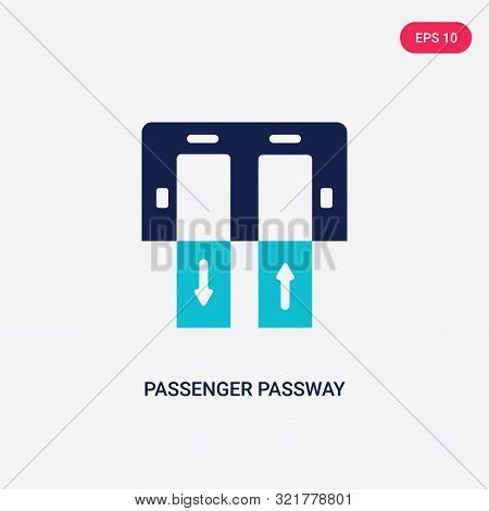 two colored passenger passway vector icon from airport terminal.