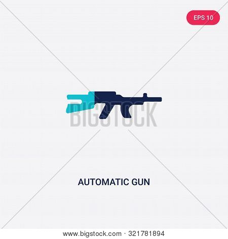 two colored automatic gun vector icon from army and war.