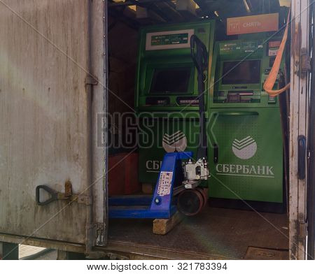 Voronezh, Russia - September 22, 2018: Atms In The Back Of A Truck