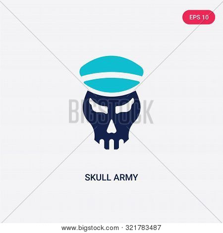 two colored skull army vector icon from army and war.