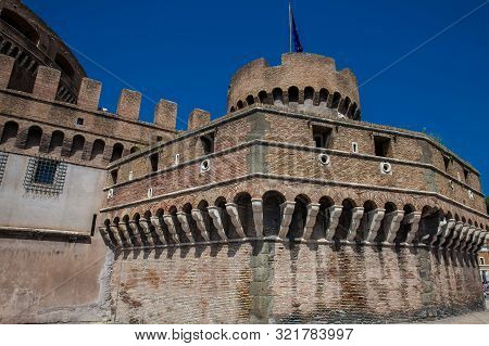 The Beautiful Mausoleum Of Hadrian Also Called Sant Angelo Castle Built On The Year 139 Ad