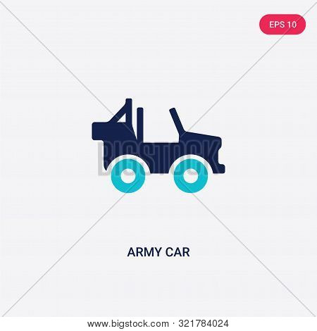 two colored army car vector icon from army.