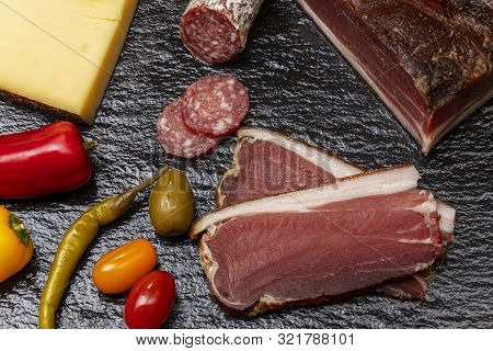Overview Of South Tyrolean Speck On Slate