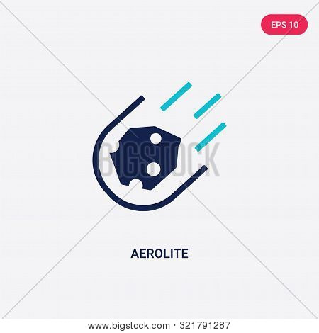 two colored aerolite vector icon from astronomy.