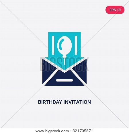 two colored birthday invitation vector icon from birthday party and wedding.