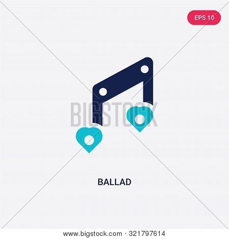 two colored ballad vector icon from love wedding.