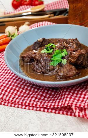 Homemade Beef cheek with wine sauce