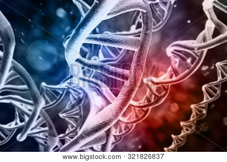 Abstract Dna Strand Double Helix Genetics 3d Illustration